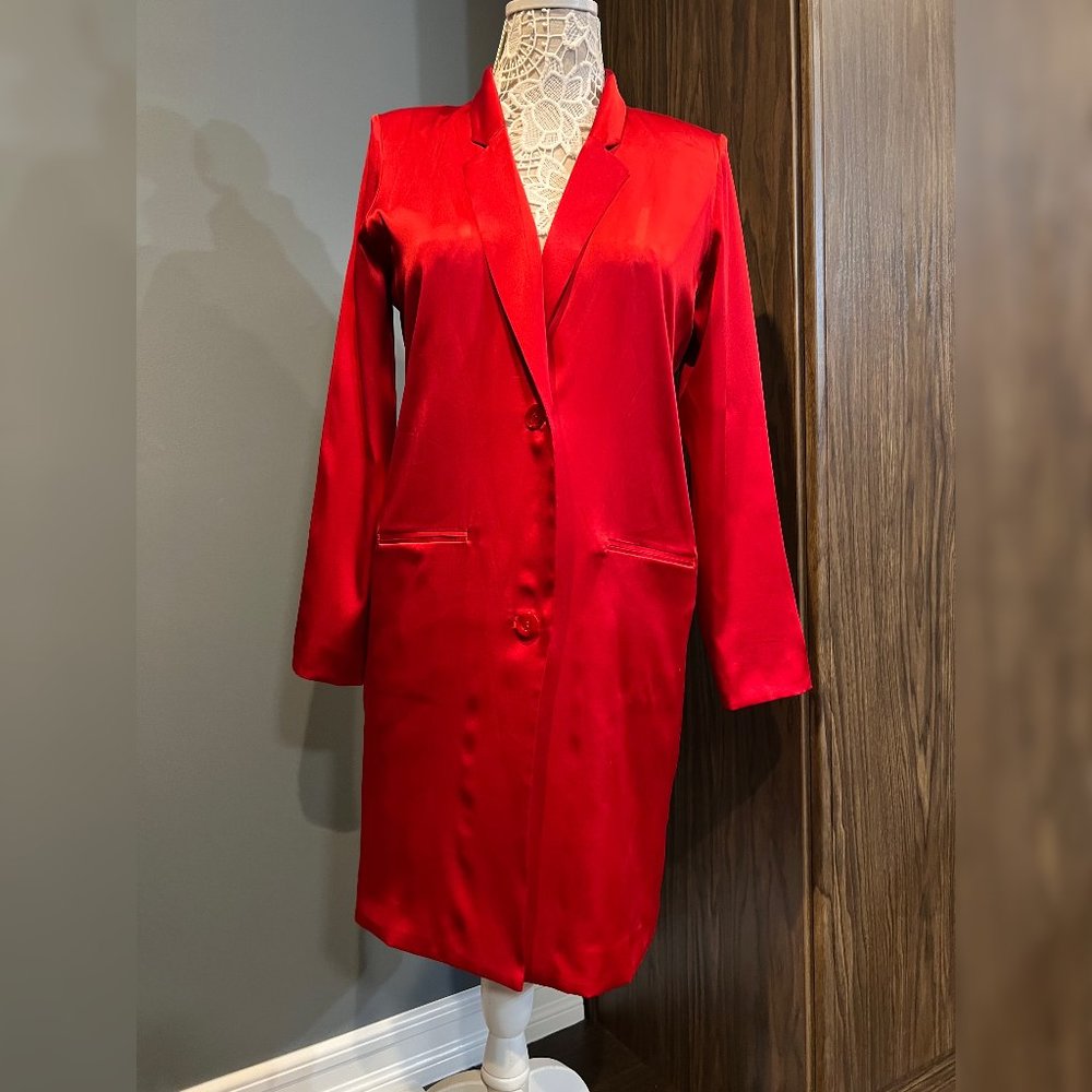 Adriana Iglesias Red Silk Blazer - Size 4 (FR 38)